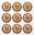 Bekokart Thank You Stickers | 1.5 Inch Round Kraft Paper Labels | Self-Adhesive Packaging Stickers for Small Business, Gift Wrapping & Bakery | 108 Pieces
