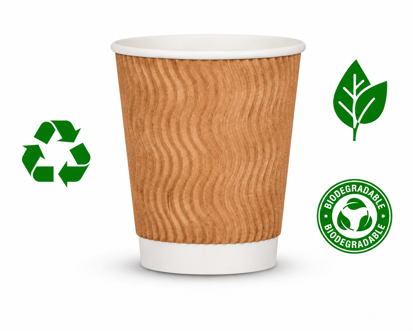 Bekokart 150ml Ripple Paper Cups | Disposable Eco-Friendly Brown Coffee & Tea Cups | Double Wall Insulated Hot Beverage Cups | Pack of 50
