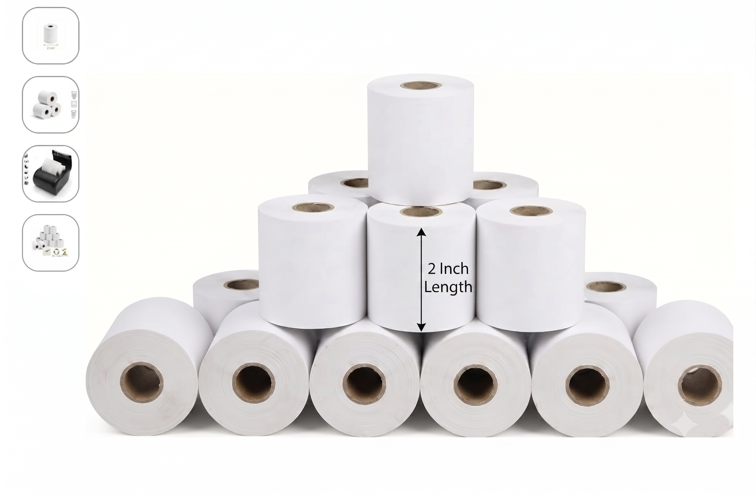 Bekokart Thermal Printer Paper Rolls 58mm × 12 Meter | POS & Billing Machine Receipt Paper | BPA-Free Thermal Cash Register Rolls | Pack of 10