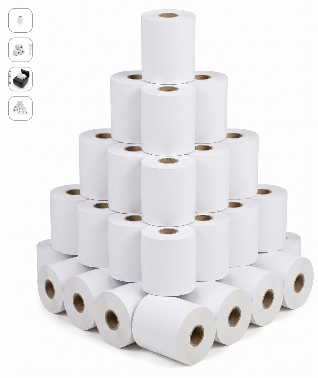 Bekokart Thermal Printer Paper Rolls 58mm × 12 Meter | POS & Billing Machine Receipt Paper | BPA-Free Thermal Cash Register Rolls | Pack of 10