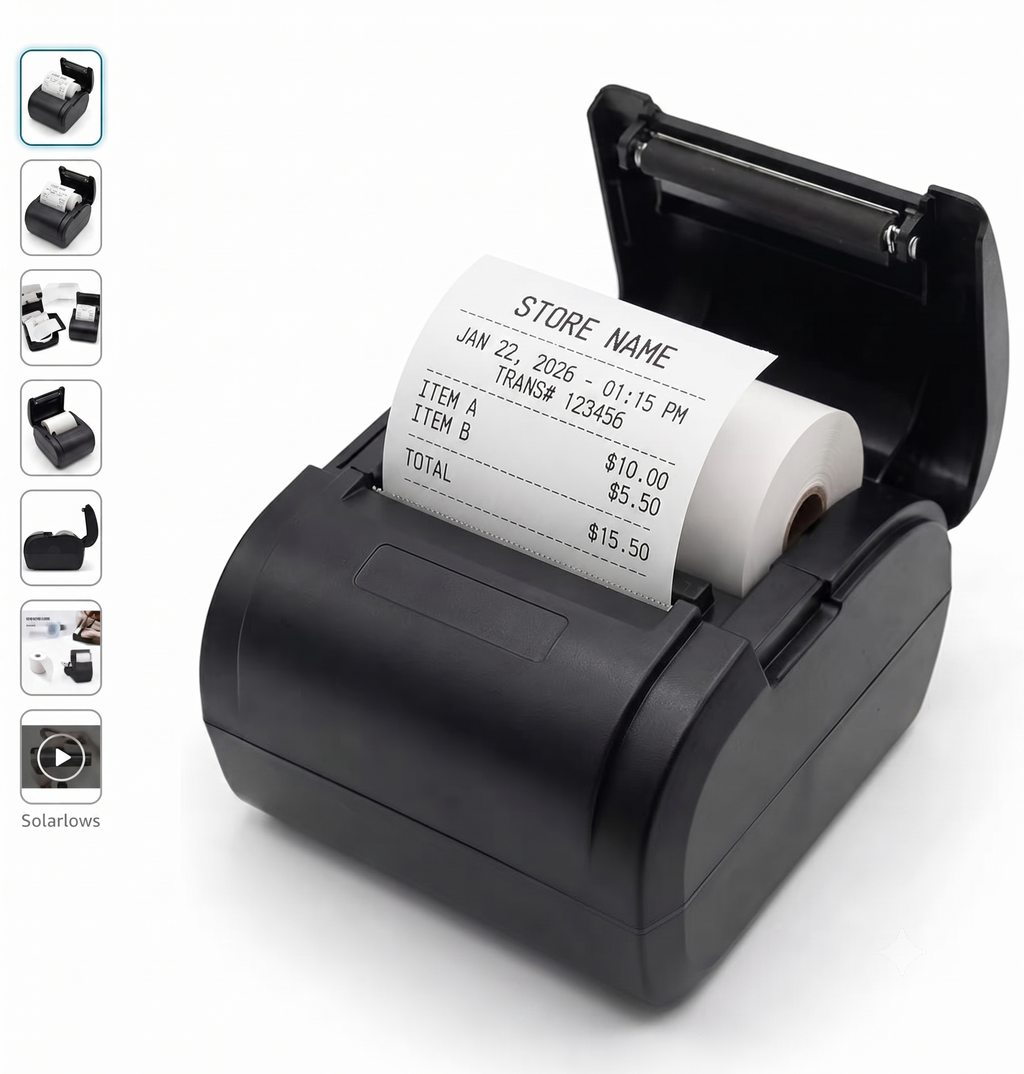 Bekokart Thermal Printer Paper Rolls 58mm × 12 Meter | POS & Billing Machine Receipt Paper | BPA-Free Thermal Cash Register Rolls | Pack of 10
