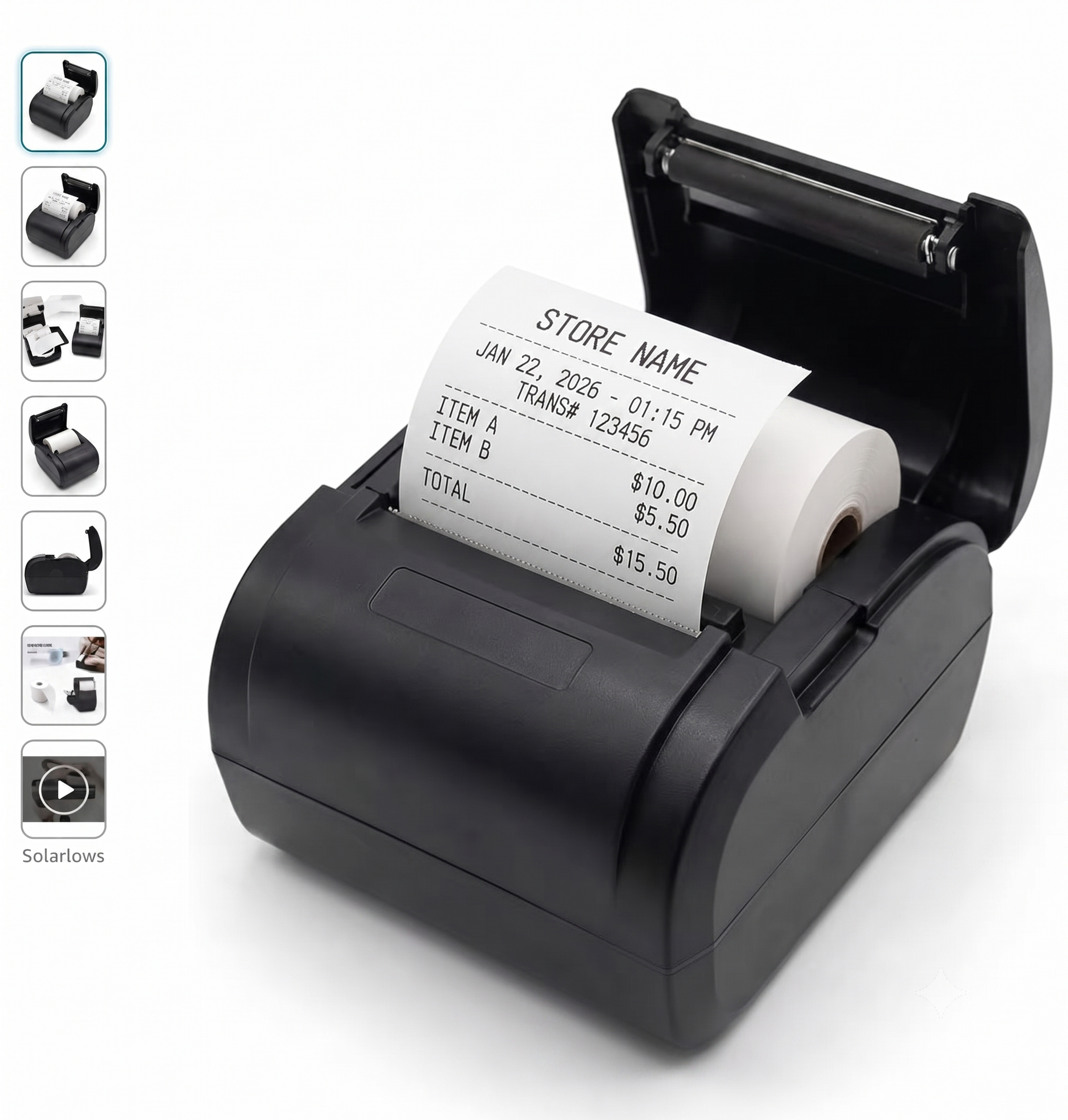 Bekokart Thermal Printer Paper Rolls 58mm × 12 Meter | POS & Billing Machine Receipt Paper | BPA-Free Thermal Cash Register Rolls | Pack of 10