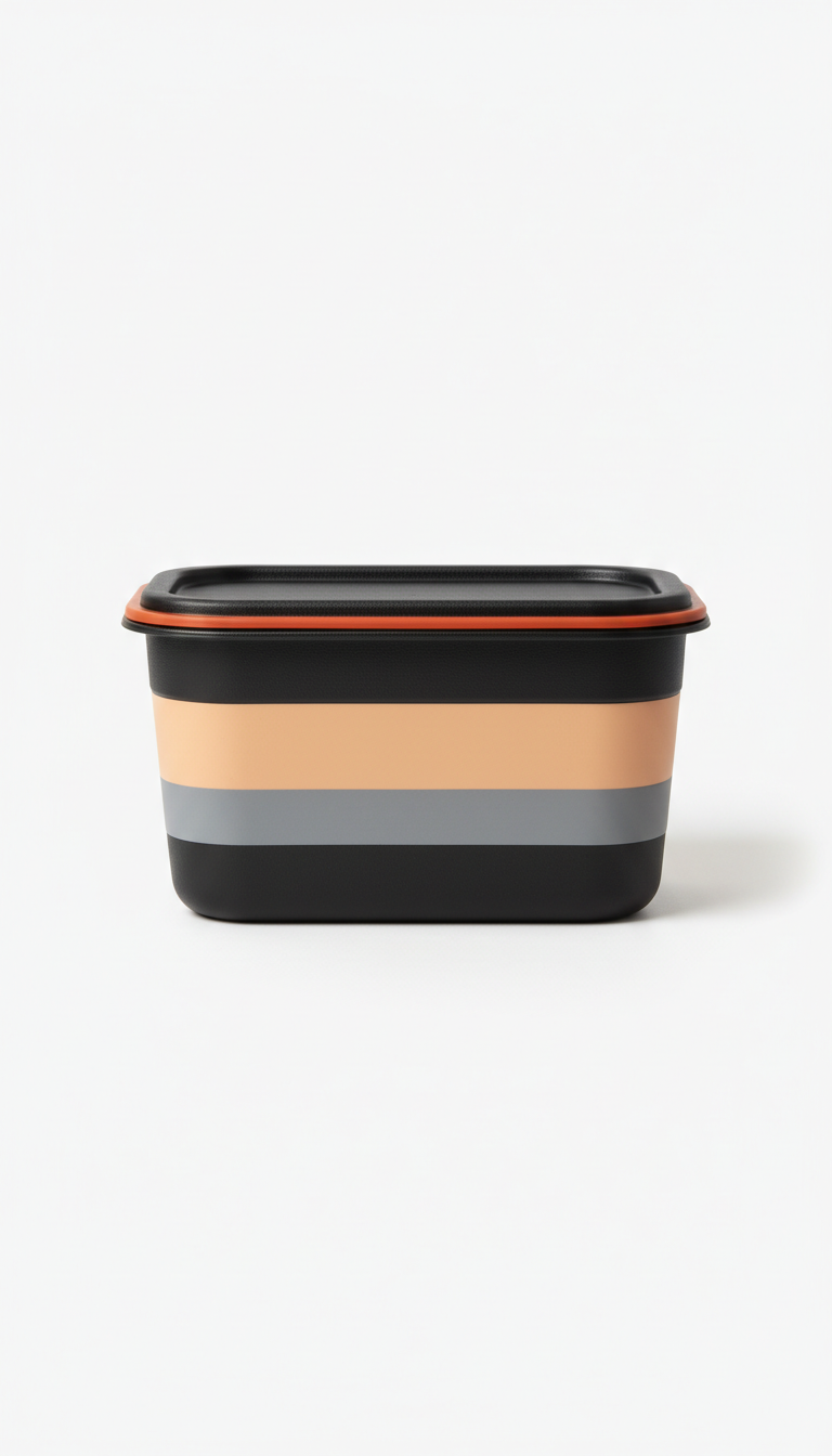 Black Meal Container With Secure Lid
