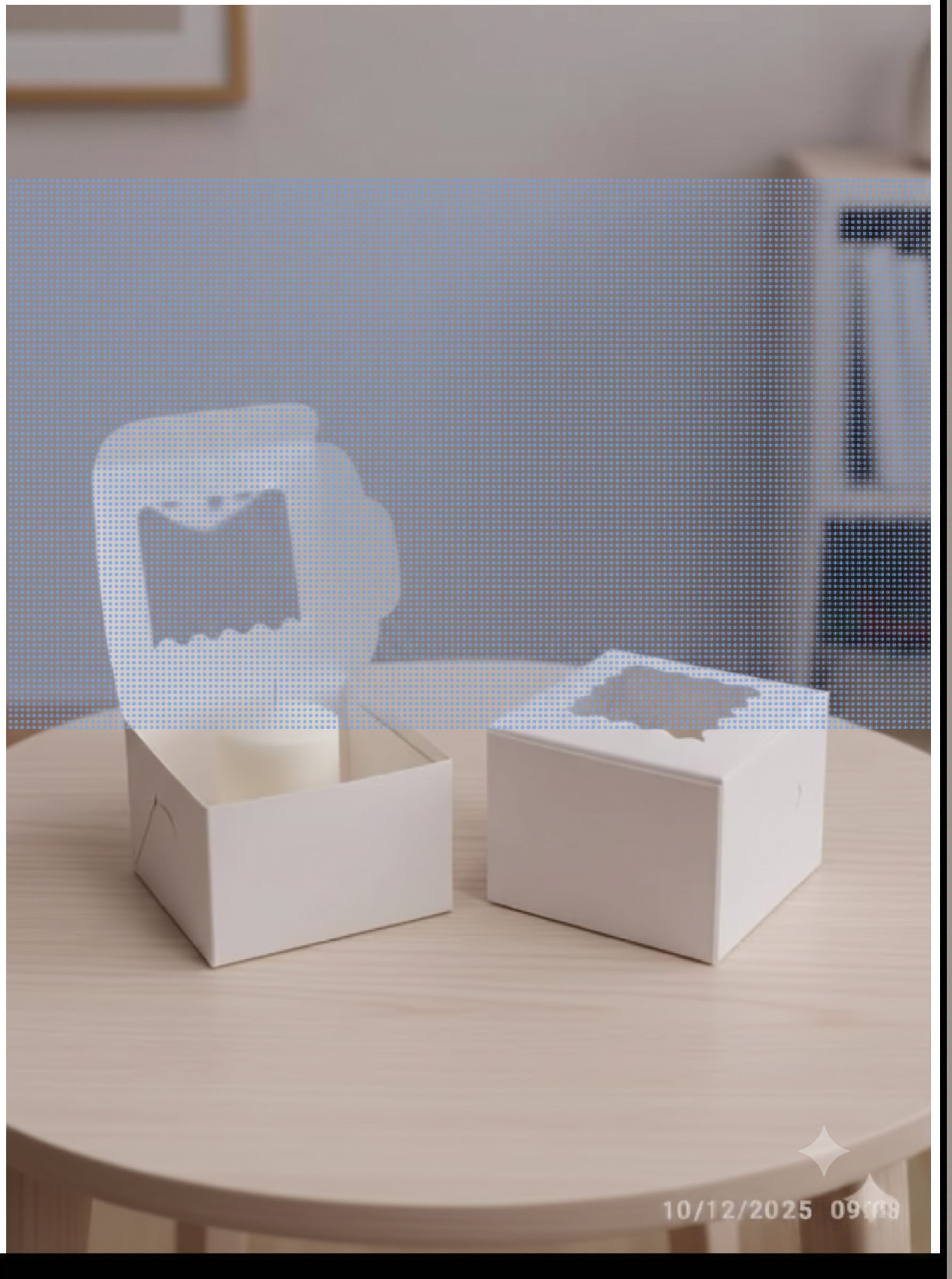 Bekokart White Bakery Box with Clear Window | 6 × 6 × 2 Inch | Food Grade Cake, Brownie, Cookie, Donut & Pastry Packaging Box | Pack of 10