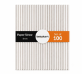 Bekokart 8mm Biodegradable Paper Straws | Thick Disposable Drinking Straws for Juices, Smoothies, Milkshakes, Cold Coffee & Party Drinks | White | Pack of 100