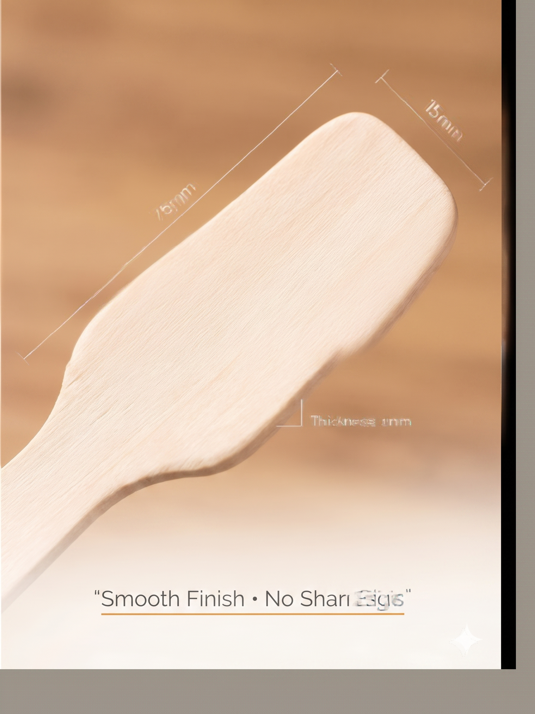 Bekokart 95mm Wooden Ice Cream & Pastry Spoons | Disposable Eco-Friendly Birch Wood Dessert Spoons | Food Grade Wooden Tasting Spoons | Pack of 100