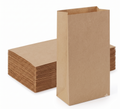 Bekokart Food Grade Flat Bottom Paper Bags for Grocery, Bakery & Food Packaging | Kraft Paper Lunch, Snack & Shopping Bags | 6 x 4 x 11.5 Inch | Pack of 50