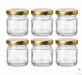 Bekokart Mini Glass Storage Jars with Gold Lids | 20ml Airtight Clear Glass Containers for Honey, Jam, Spices, Dry Fruits, Candles & DIY Crafts | Pack of 12