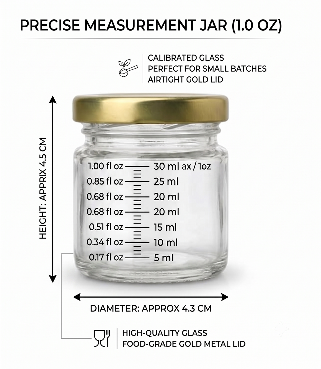 Bekokart Mini Glass Storage Jars with Gold Lids | 20ml Airtight Clear Glass Containers for Honey, Jam, Spices, Dry Fruits, Candles & DIY Crafts | Pack of 12