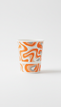 White And Orange Paper Cup Double-Walled